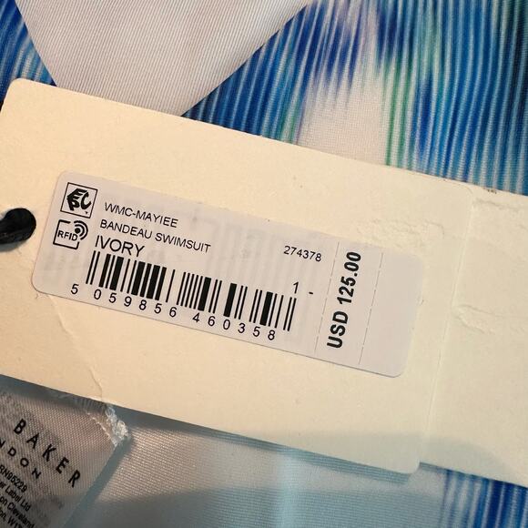 Ted Baker Mayiee Graphic Print Bandeau Swimsuit Size 1 US 4 - Picture 5 of 12